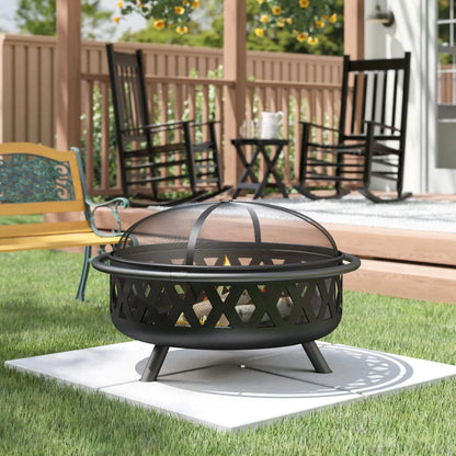 & Portable Wood Campfire Burning Fire Clover Pit Pit Outdoor Grill