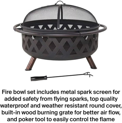 & Portable Wood Campfire Burning Fire Clover Pit Pit Outdoor Grill